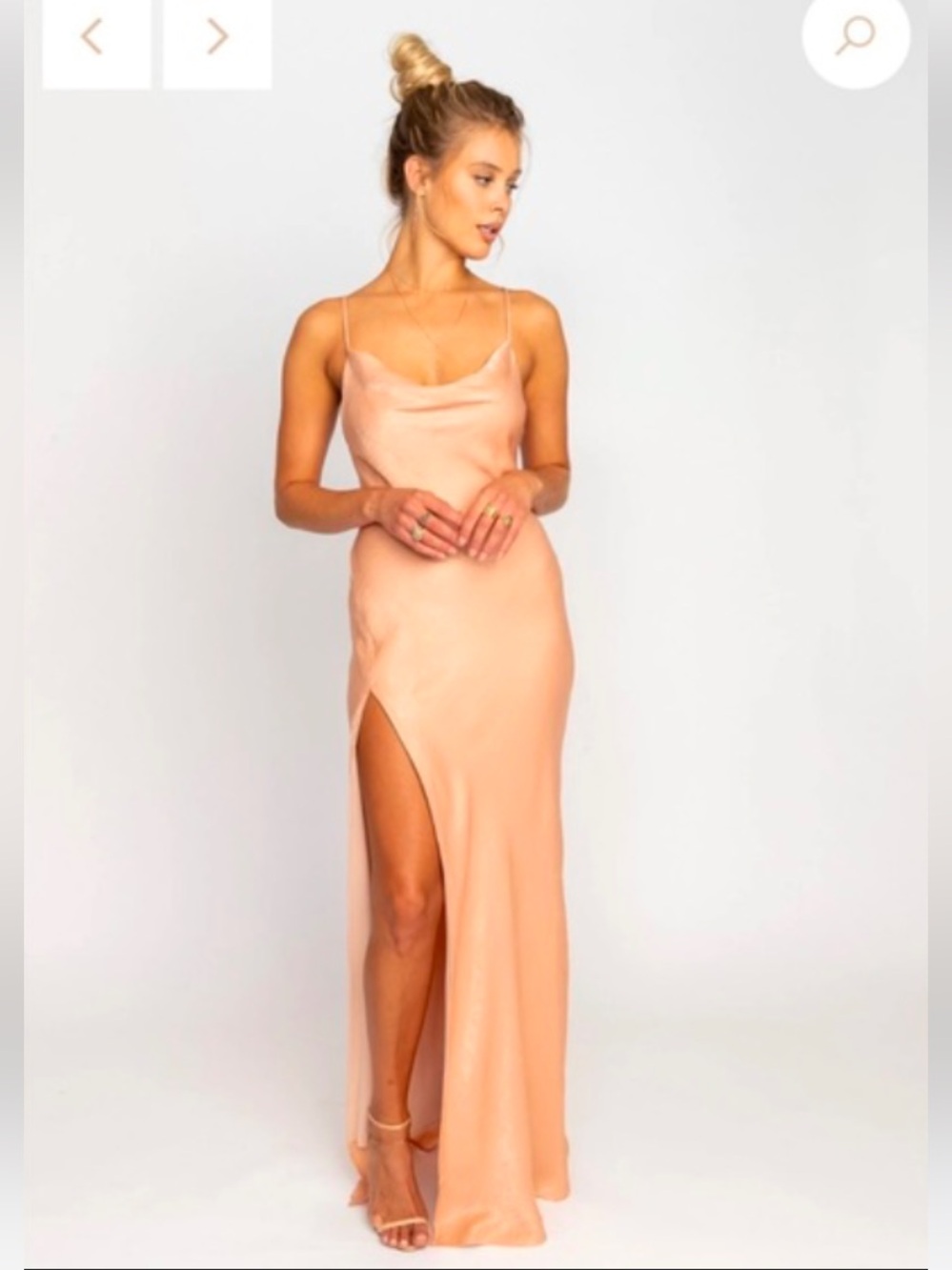 RESA blush River Satin Slip Maxi Dress